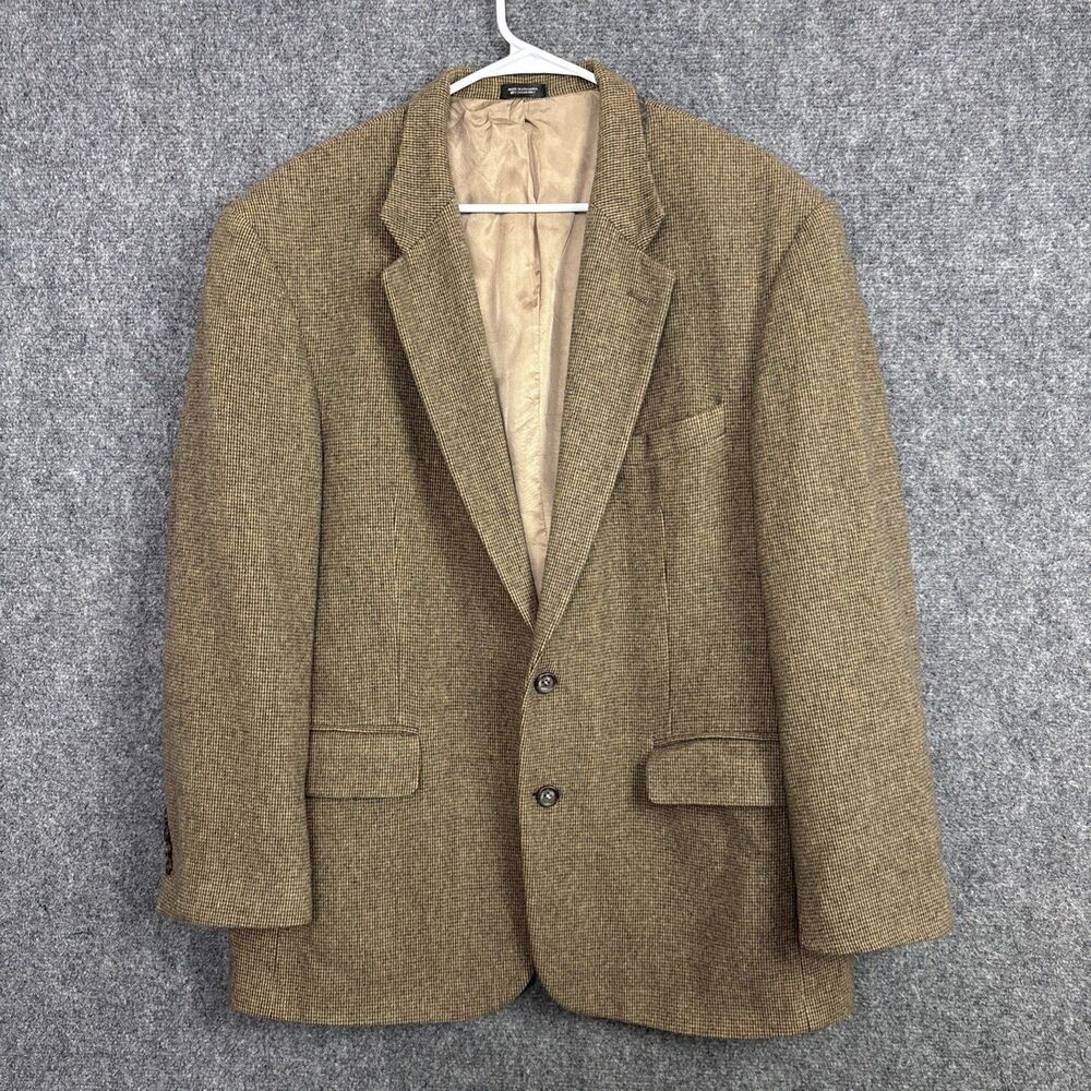 Robert Stock Blazer Suit Jacket Mens Size 44R Brown  Wool Camel  Blend